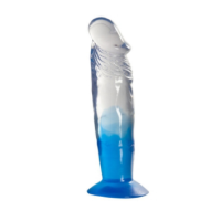 Two Tone 7" PVC Dong in Clear/Blue (Without Balls)
